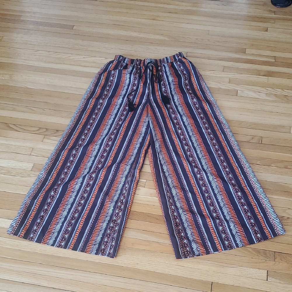 Agnes Orinda Bohemian Striped Wide Leg Pants
